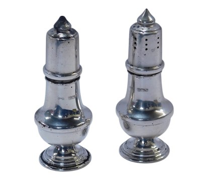 Lot 246 - A pair of Elizabeth II silver salt and pepper...