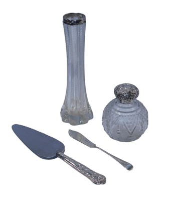 Lot 248 - An Edward VII cut glass and silver topped...