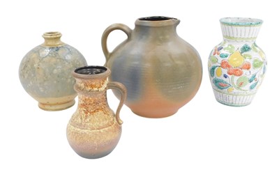 Lot 254 - A West German pottery jug, of globular form,...