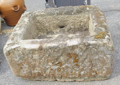 Lot 299 - A stone garden planter or water trough, of...