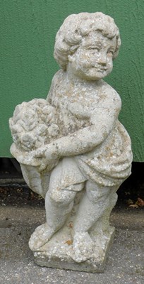 Lot 302 - A composition stone garden figure, modelled as...