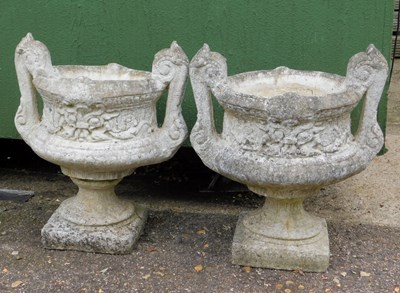 Lot 304 - A pair of composition stone Campana style...