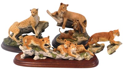Lot 281 - Three Country Artists Wild Cat figures,...