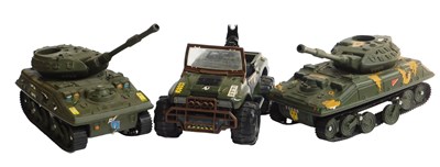 Lot 341 - Two Sunny Smile Action Man tanks, and a Hasbro...