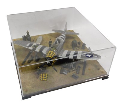 Lot 357 - A cased diorama in 1:32 scale of a P47...