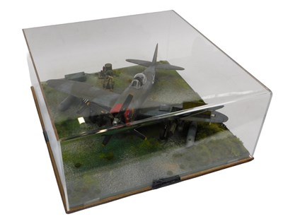 Lot 360 - A cased diorama in 1:32 scale of a P47...