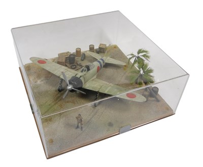 Lot 361 - A cased diorama in 1:32 scale of a Japanese...