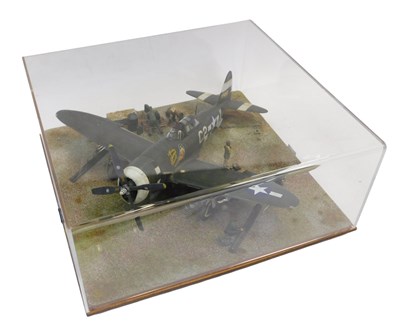 Lot 362 - A cased diorama in 1:32 scale of a P47...