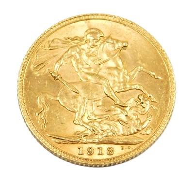 Lot 225 - A George V gold full sovereign 1913, 8.0g.