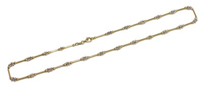 Lot 71 - A 9ct two colour gold necklace, in a...