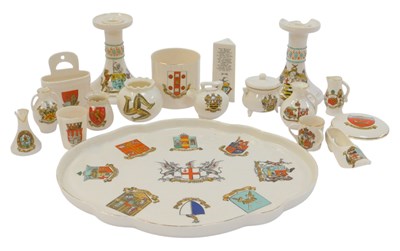 Lot 276 - A group of Goss and crested ware china, to...