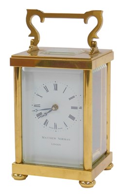 Lot 290 - A Matthew Norman brass cased carriage clock,...