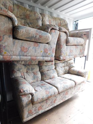 Lot 1074 - A G Plan three-piece suite, upholstered in...