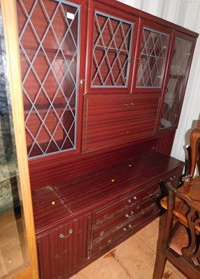 Lot 1077 - A dark wood display cabinet, with glazed...