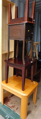 Lot 1081 - A group of furniture, comprising a tall open...