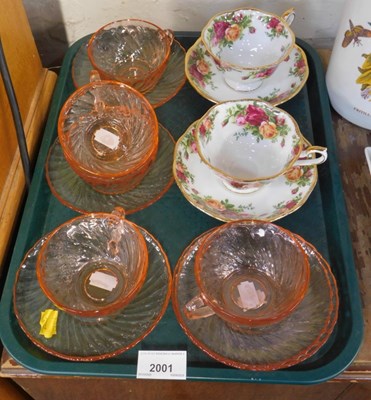Lot 2001 - A pair of Royal Albert Old Country Roses tea...