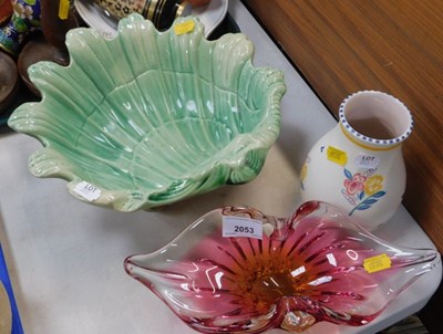 Lot 2053 - A Poole pottery vase, decorated with flowers,...