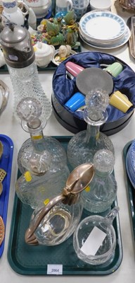 Lot 2064 - Glassware, including a claret jug, decanters,...
