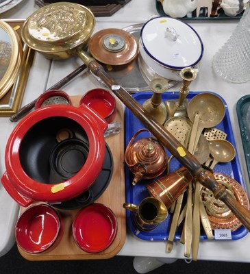 Lot 2065 - Brass and copper wares, including miniature...
