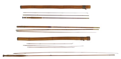 Lot 334 - Split cane fly rods, including a 10ft...
