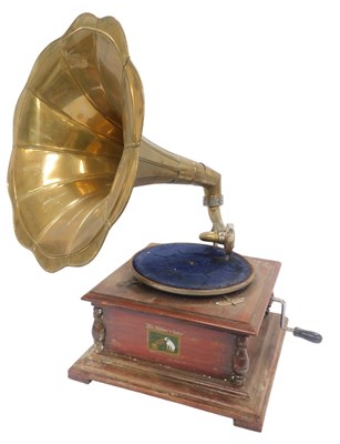 Lot 336 - A His Master's Voice gramophone, with brass...
