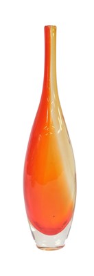 Lot 345 - A red and yellow-tinted art glass vase, in the...
