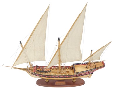 Lot 353 - A wooden scratch-built model of the galley...