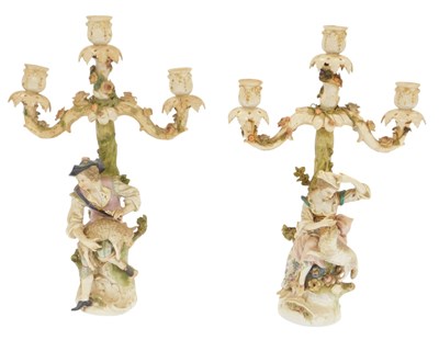 Lot 356 - A pair of early 20thC Sitzendorf porcelain...