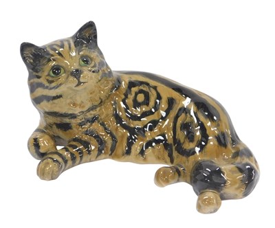 Lot 253 - A Beswick pottery tabby cat, modelled in a...