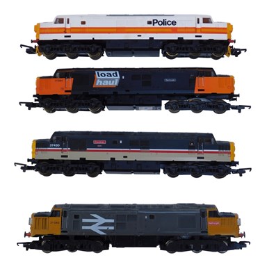 Lot 455 - Hornby and Lima OO gauge Class 37 locomotives,...