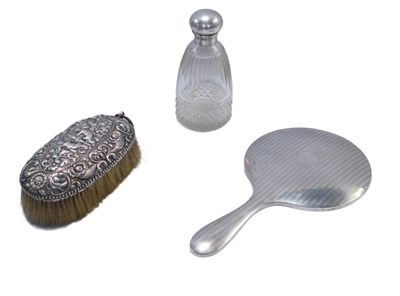 Lot 401 - An early 20thC silver backed hand mirror, with...