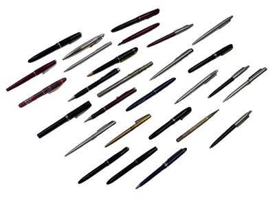 Lot 403 - A group of fountain and ballpoint pens, to...