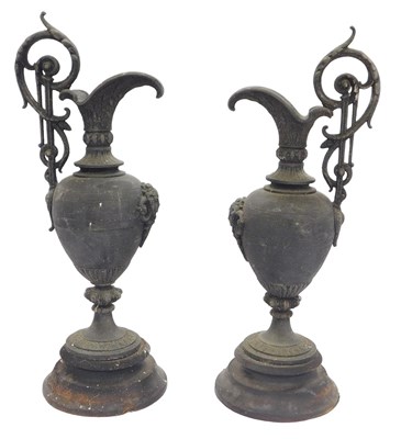 Lot 409 - A pair of late 19thC spelter Grand Tour style...