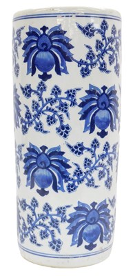 Lot 411 - A Chinese ceramic blue and white umbrella or...
