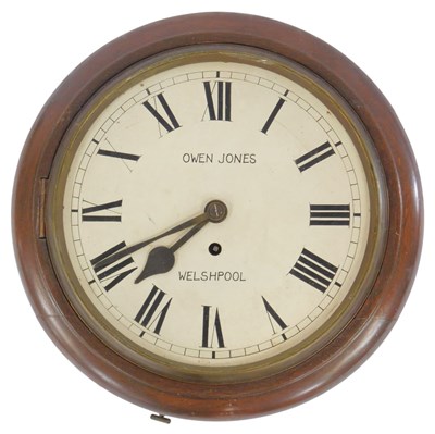 Lot 467 - A 19thC oak circular cased wall clock, the...
