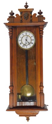 Lot 462 - A late 19thC oak and beech cased Vienna wall...