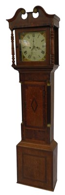 Lot 311 - A 19thC mahogany and oak cased longcase clock,...