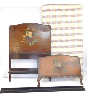 Lot 306 - A Victorian mahogany bed frame, with leather...