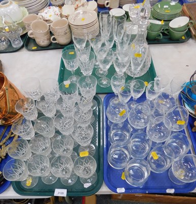 Lot 2129 - Glassware, including decanters, champagne...