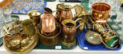 Lot 2131 - Copper and brass ware, including horse and...