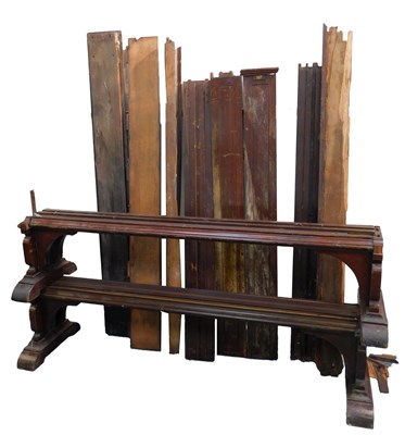 Lot 542 - Two Victorian mahogany chapel pews, with...