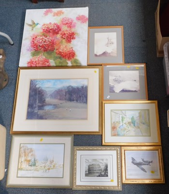 Lot 2097 - Pictures and prints, including landscape,...