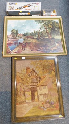 Lot 2106 - Two pictures, including a framed tapestry, a...