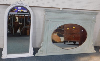 Lot 2109 - A white painted circular framed wall mirror,...