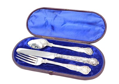 Lot 92 - A Victorian silver three piece christening set,...