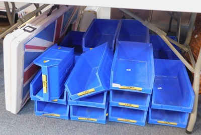 Lot 2111 - A group of blue plastic storage containers,...