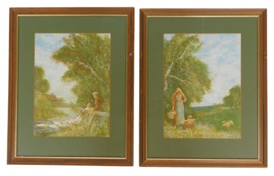 Lot 472 - Fred Hines (19thC School). Mother and child...