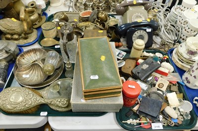 Lot 2148 - Metalware, including hair brush and hand...