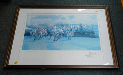 Lot 2176 - Neil Cawthorne. Canal turn at Aintree, print,...