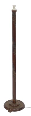 Lot 510 - A Chinese style carved hardwood standard lamp,...